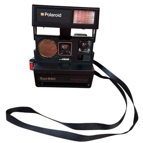 Vintage Polaroid Sun 660 Instant Camera Black - Picture 1 of 12